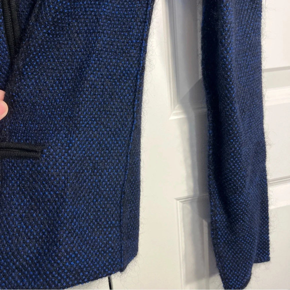 AKRIS Punto Women's Navy Blue Zip Up Jacket Mohair Blend Luxury Sweater Size 8 - Picture 6 of 16